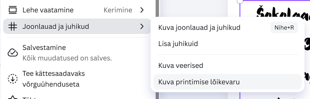 Canva kujunduse ettevalmistamine trükiks