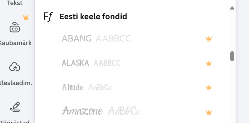 Canva tasuline element, mis on tähistatud väikese kroonimärgiga