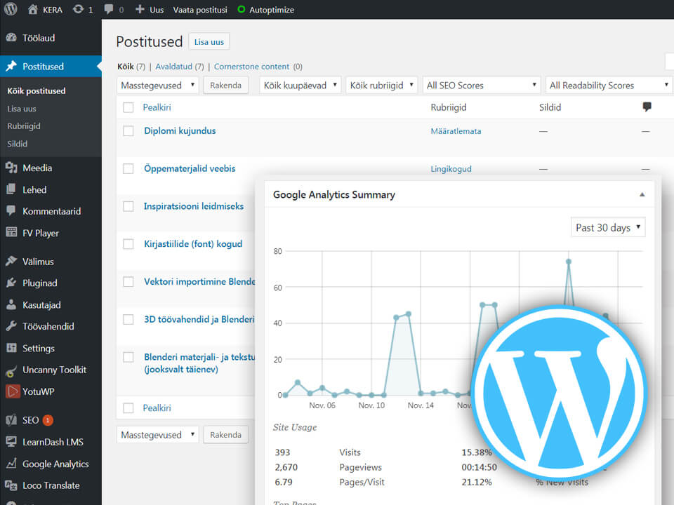 WordPress – kodulehtede loomine ja haldamine